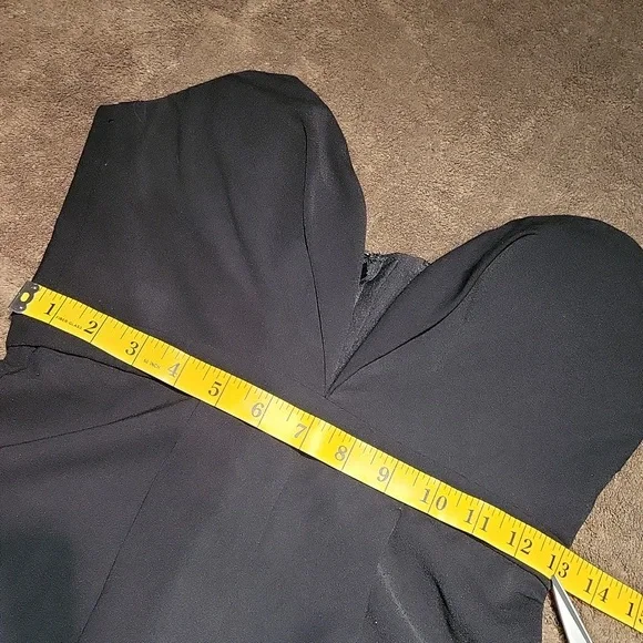 Jarlo Valentina Deep V Plunge Strapless Tailored Jumpsuit / Sz 2 / Black - Picture 13 of 17